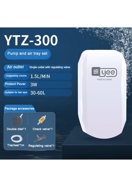 3W Tek Çıkış Stili Akvaryum Hava Pompası Oksijenli Akvaryum Hava Kompresörü Balık Tankı Oksijen Pompası Tek Çift Çıkışlı Kontrol Valfi ile 220V (Yurt Dışından)