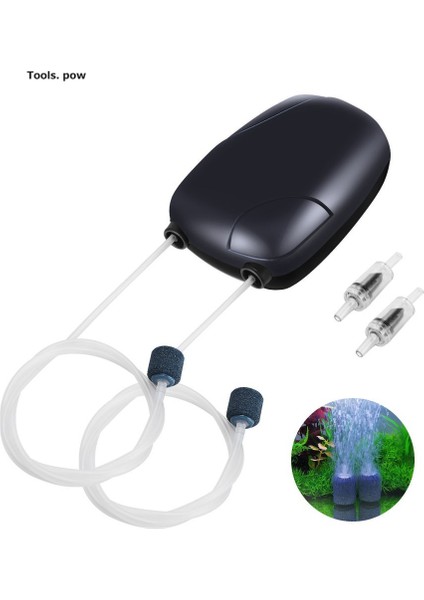 Bir Stil Akvaryum Hava Pompası Balık Tankı Mini Kompresör Tek Çift Çıkışlı Kontrol Valfı Tüp Su Ürünleri 220V 3W 5W Için Balık Tankı - (Yurt Dışından)