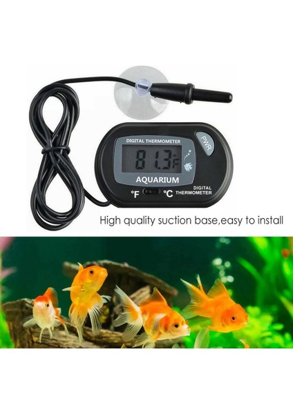 Dijital Nem Ölçer Termometre Higrometre Sensör Göstergeli LCD Sıcaklık Buzdolabı Akvaryum Balık Tankı Ekranı Iç Mekan (Yurt Dışından)