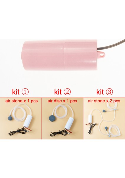 Pembe Tarzı Kit 2 Hava Diski x 1 USB Akvaryum Hava Pompası Frimp Tankı Ultra-Sessiz Mini Hava Kompresörü Oksijen Taşıyıcı Akvaryum Aksesuarları (Yurt Dışından)