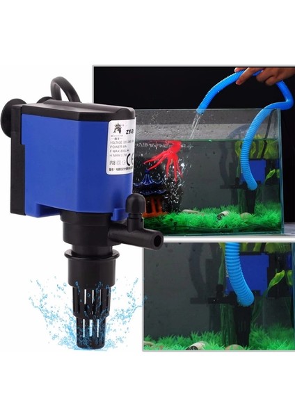 8W Tarzı Ab Fiş Adaptörü Süper Daldırma Hava Pompası, Hava Borusu + Su Hortumu, Iç Hava Pompası Için Akvaryum Balık Tankı Deniz Akvaryumu Oksijen Hava Ekleme (Yurt Dışından) fiyatları