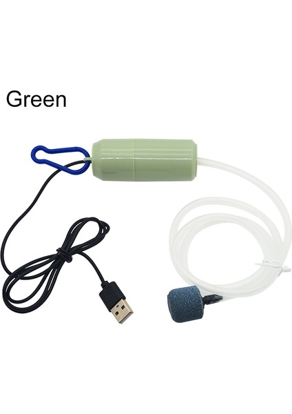 Yeşil Stil Akvaryum Oksijen Hava Pompası Balık Tankı USB Sessiz Hava Kompresörü Aeratör Taşınabilir Mini Küçük Oksijenator Akvaryum Aksesuarları 5V 1W (Yurt Dışından)