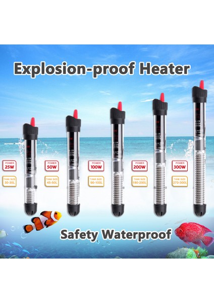 100W 26,5cm Tarzı Akvaryum Daldırılabilir Balık Tankı Otomatik Su Isıtıcı Sabit Sıcaklık Isıtma Çubuğu Ab Fişi (Yurt Dışından) fiyatları