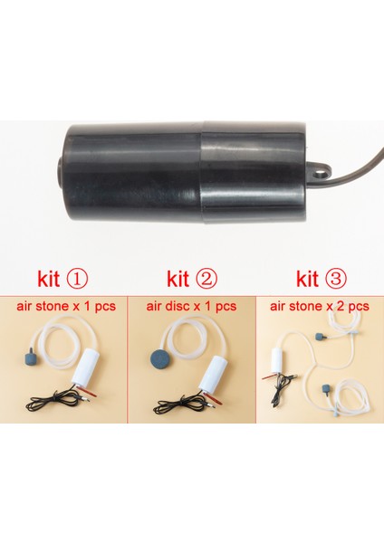 Siyah Stil Kit 2 Hava Diski x 1 USB Akvaryum Hava Pompası Frimp Tankı Ultra-Sessiz Mini Hava Kompresörü Oksijen Taşıyıcı Akvaryum Aksesuarları (Yurt Dışından)
