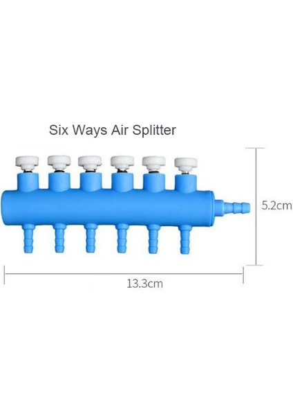 6 Yönlü Stil Yüksek Akvaryum Hava Bölücü Valfı Balık Tankı Hava Pompası Akış Bölücü Distribütör Pompası Valfı Musluk Kolu Kontrol Anahtarı Valfı (Yurt Dışından)