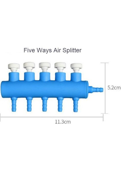 5 Yollu Stil Yüksek Akvaryum Hava Bölücü Valfı Balık Tankı Hava Pompası Akış Bölücü Distribütör Pompası Valfı Musluk Kolu Kontrol Anahtarı Valfı (Yurt Dışından)