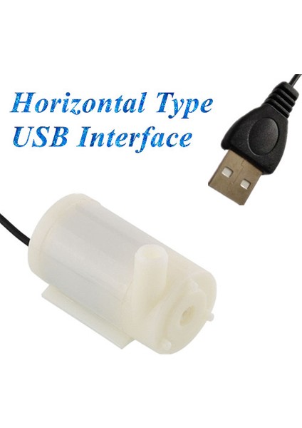 Yatay-Beyaz Tarzı 5V Daldırma Mikro Mini Elektrikli Pompa Sessiz USB Bir Metrelik Hat Dc Dikey Yatay Düşük Gerilim 120LH Akvaryum Balık Tankı (Yurt Dışından)