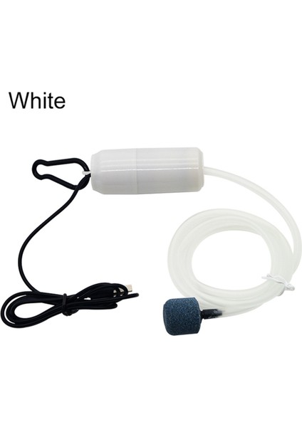 Beyaz Stil Akvaryum Oksijen Hava Pompası Balık Tankı USB Sessiz Hava Kompresörü Aeratör Taşınabilir Mini Küçük Oksijenator Akvaryum Aksesuarları 5V 1W (Yurt Dışından)