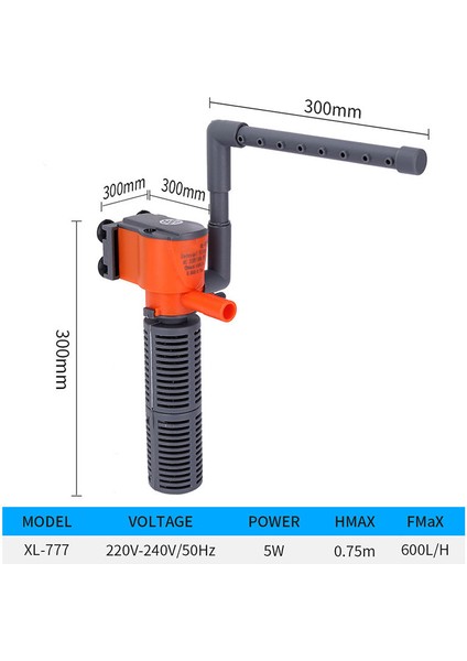 XL-777 Stili 3W 5W Mini Akvaryum Iç Filtreleri 3-In-1 Daldırma Su Pompası Filtre Oksijen Dolaşımı Balık Kaplumbağa Tankı Için 220V (Yurt Dışından)