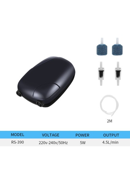 D Stili Akvaryum Hava Pompası Balık Tankı Mini Kompresör Tek Çift Çıkışlı Kontrol Valfı Tüp Su Ürünleri 220V 3W 5W Için Balık Tankı - (Yurt Dışından)