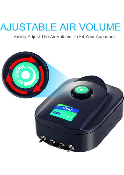 SB848 Ambalaj1 Stili Ingiltere Fişi Süper Güçlü 8W 12W Balık Tankı Oksijen Hava Pompası Balık Akvaryumu Hava Kompresörü Ayarlanabilir Hava Akışı Oksijen Pompası Için Balık (Yurt Dışından) indirimleri