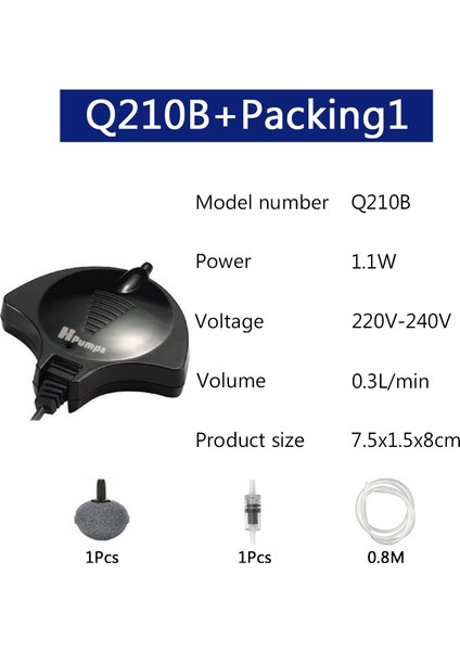 Siyah Ambalaj1 Tarzı Ingiltere Fişi Siyah Beyaz Nano Askıya Alınabilir Sessiz Hava Pompası ile Hava Tüpü ve Hava Taşı Balık Su Bitkisi Tankı Akuarium Mini Hava Pompası Q2210 (Yurt Dışından)