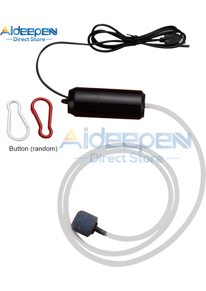 Siyah Stil Akvaryum Oksijen Hava Pompası Balık Tankı USB Sessiz Hava Kompresörü Aeratör Taşınabilir Mini Küçük Oksijenator Akvaryum Aksesuarları 5V 1W (Yurt Dışından)