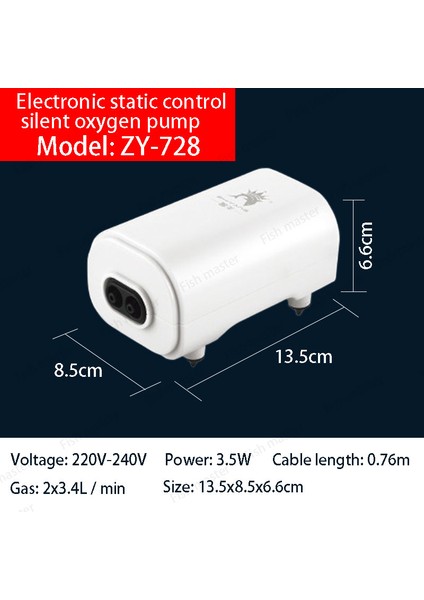 ZY-728 Stili Au Adaptör Fişi Akvaryum Balık Tankı Ultra-Sessiz Hava Pompası. (Yurt Dışından)