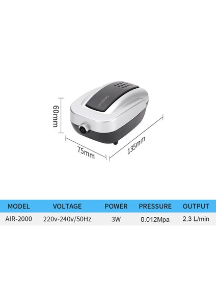 AIR2000 3W Stili Au Fişi Akvaryum Hava Pompası Sessiz Balık Tankı Oksijen Hava Kompresörü Aerator Akvaryum Hava Akışı Yapıcı Prump Balıklar Için Deniz (Yurt Dışından)