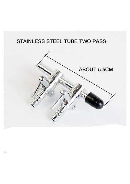 2 Kafa Stili Gümüş Rengi Hava Pompası Splitter Paslanmaz Çelik Oksijen Pompası Akvaryum Aksesuarları Hava Dağıtıcılar Arayüzü 4mm Balık Tankı Aksesuarları (Yurt Dışından)