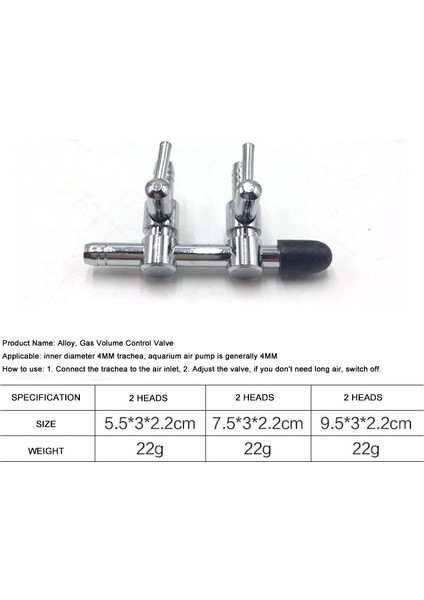 2 Kafa Stili Gümüş Rengi Hava Pompası Splitter Paslanmaz Çelik Oksijen Pompası Akvaryum Aksesuarları Hava Dağıtıcılar Arayüzü 4mm Balık Tankı Aksesuarları (Yurt Dışından) indirimleri