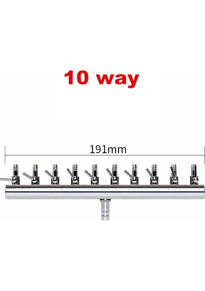 10 Yollu Stil 1 Parça Paslanmaz Ayarlanabilir Akvaryum Hava Bölücü Balık Tankı Hava Kontrolü Kontrol Vanası Ayırıcı Akvaryum Hava Pompası Aksesuarları 8mm'den 4mm'ye (Yurt Dışından)