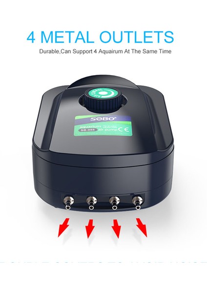 SB-748 Sadece Bir Pompa Stili Ab Fişi Sobo Yüksek Sessiz Ayarlanabilir Akvaryum Hava Pompası Balık Tankı Oksijen Hava Pompası 8W 12W Dayanıklı Gövde 220~240V Hava Anahtarı Kontrolü (Yurt Dışından) fırsatları