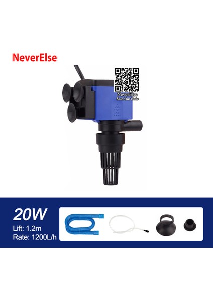 20W Tarzı Abd Fiş Adaptörü Süper Daldırma Hava Pompası, Hava Borusu + Su Hortumu, Iç Hava Pompası Için Akvaryum Balık Tankı Deniz Akvaryumu Oksijen Hava Ekleme (Yurt Dışından)