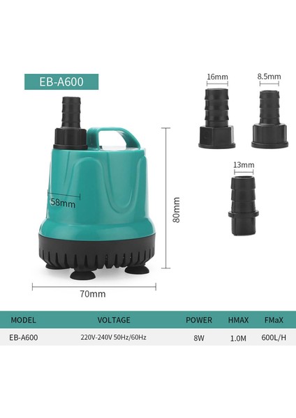 8W Tarzı 5W 8W 18W 25W 40W 60W Ultra-Sessiz Daldırma Su Fıskiye Pompası Filtre Balık Havuzu Akvaryum Su Pompası Tank Fıskiye (Yurt Dışından)