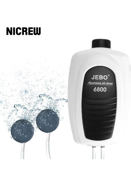 NO.6100 Stili Ingiltere Fişi Nıcrew Ultra Sessiz Akvaryum Hava Pompası Hava Kompresörü Oksijen Hava Pompası Tek Çift Çıkış Ayarlanabilir Hava Hacmi Balık Tankı Için (Yurt Dışından) fiyatları