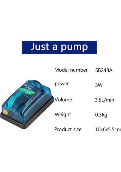 SB248A Sadece Bir Pompa Stili Au Fişi Akvaryum Hava Pompası Hava Kompresörü Akvaryum Sessiz Hava Kontrolü Balık Aksesuarları Çift Tek Çıkışlı (Yurt Dışından)