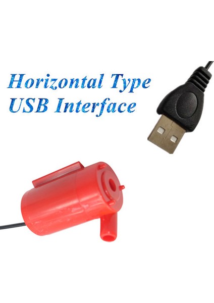 Yatay-Kırmızı Tarzı 5V Daldırma Mikro Mini Elektrikli Pompa Sessiz USB Bir Metrelik Hat Dc Dikey Yatay Düşük Gerilim 120LH Akvaryum Balık Tankı (Yurt Dışından)