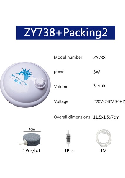 ZY738 Ambalaj2 Tarzı Ingiltere Fişi Yüksek Kaliteli Akvaryum Yuvarlak Hava Pompası Hava Kompresörü Oksijen Arttırıcı Hava Motoru Tek & Çift Çıkış Ayarlanabilir Hacim (Yurt Dışından)