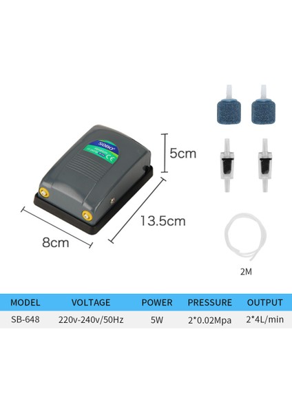 SB-648 Plus Parça Stili Sobo SBSB-648 Havalandırma Pompası Akvaryum Sessiz Oksijen Pompası Akvaryum Oksijenleme Pompası - Türkçe Ürün Başlığı (Yurt Dışından)
