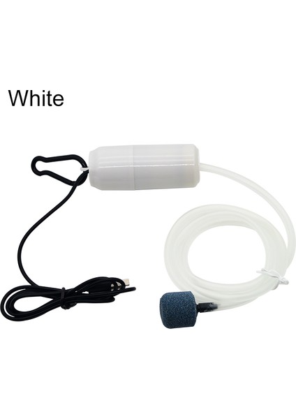 Beyaz Stil Akvaryum Oksijen Hava Pompası Balık Tankı USB Sessiz Hava Kompresörü Aerator Taşınabilir Minik Küçük Oksijenleyici Akvaryum Aksesuarları 5V 1W (Yurt Dışından)