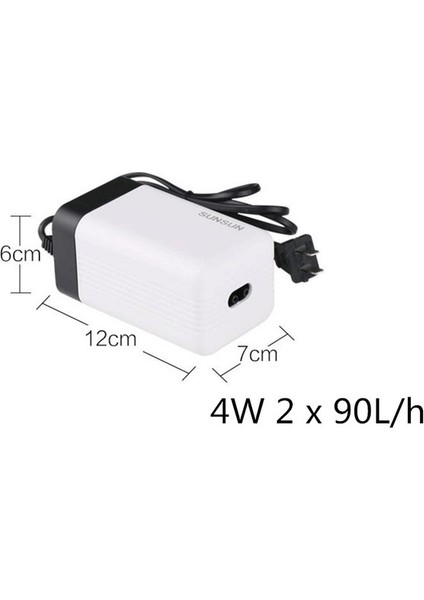 CT202 Stili Ingiltere Fişi Süper Sessiz Balık Kültürü Aerator Çıkış Hava Pompası, Hava Kompresörü Ayarlanabilir Akvaryum Boru Tüpü Akvaryum Aksesuarları (Yurt Dışından)