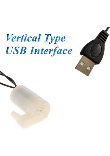 Dikey-Beyaz Stil 5V Sessiz USB Dikey Daldırma Mikro Mini Elektrikli Pompa Bir Metre Hattı Dc Düşük Gerilim 120LH Akvaryum Balık Tankı (Yurt Dışından)