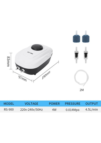 RS-900XP1 Stili Ab Fişi Yedi Usta 2W 4W 8W Hava Hava Hava Hava Hava Akvaryum Hava Pompası Balık Tankı Oksijen Pompasını Arttırma (Yurt Dışından)