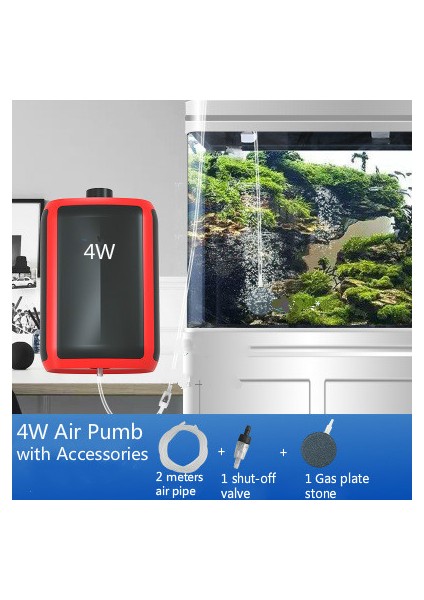 A-4W(220V-240V) Stili Akvaryum Hava Pompası Balık Tankı Ultra Sessiz Oksijen Pompası Kompresör Tek Çift Çıkışlı Hava Pompası Akvaryum Aksesuarları (Yurt Dışından)