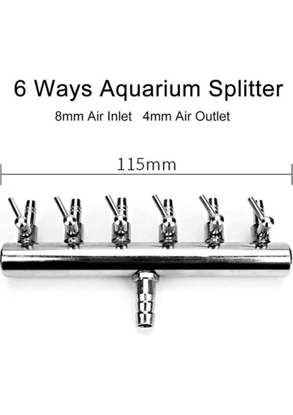 On Delikli Stil Akvaryum Hava Pompası Metal Bölücüler Oksijen Boru Hortum Dağıtıcıları Akvaryum Havalandırma Tüp Hattı Hava Akış Kontrol Valfi (Yurt Dışından) fırsatları