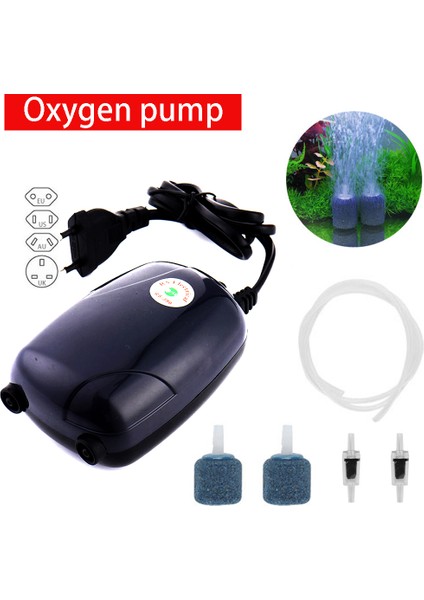Yedek Parça Stili Ingiltere Fişi Akvaryum Hava Pompası Balık Tankı Mlent Kompresör Tek Çift Çıkış Oksijen Pompaları Akvaryumlar Su Ürünleri Aksesuarları 220V 3W 5W (Yurt Dışından) fiyatları
