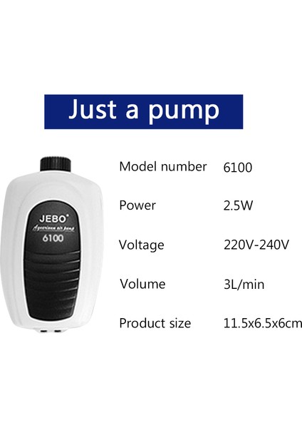 6100 Tek Çıkışlı Stil Ingiltere Fişi Jebo Süper Akvaryum Hava Pompası Kompresörü Balık Tankı Için Ayarlanabilir Sessiz Hava Kontrolü Akvaryum Aksesuarı (Yurt Dışından)