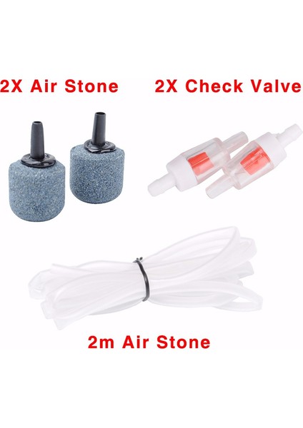 Aksesuar Stili Ab Fişi Akvaryum Hava Pompası Balık Tankı Mini Kompresör Tek Çift Çıkışlı Vana Tüp ile Su Ürünleri Aksesuarları 220V 3W 5W (Yurt Dışından)