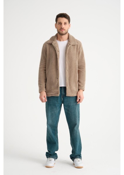 %100 Pamuk, Gömlek Yaka, Düğmeli Erkek Peluş Ceket modelleri