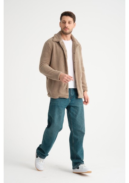 %100 Pamuk, Gömlek Yaka, Düğmeli Erkek Peluş Ceket indirimleri