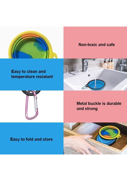 No.9 Tarzı Boyut 350ML 350ML Katlanabilir Köpek Kase K Karabina Katlanır Kedi Kase Seyahat Köpek Kme Su Seyahat Taşınabilir Yavru Yürüyüş (Yurt Dışından) indirimleri