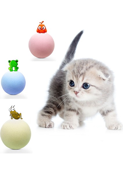 Pembe Stil 3 Gerçek Hayvan Sesli Top Kedi Oyuncağı Yeni Yerçekimi Top Akıllı Dokunma Sesli Oyuncaklar (Yurt Dışından)