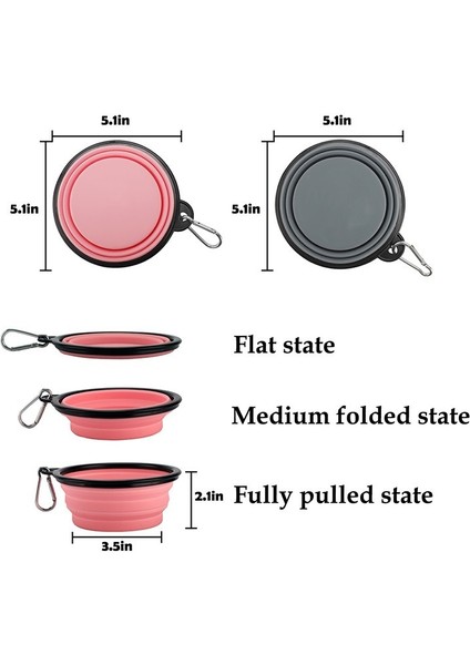 No.1 Tarzı Boyut 350ML 350ML Katlanabilir Köpek Kase K Karabina Katlanır Kedi Kase Seyahat Köpek Kme Su Seyahat Taşınabilir Yavru Yürüyüş (Yurt Dışından) fırsatları