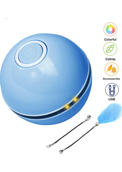 1 Adet Rastgele Renk Stili Renkli LED Akıllı Elektrikli Kedi Oyuncağı Sihirli Silindir Top USB Etkileşimli Top Oyuncağı (Yurt Dışından)