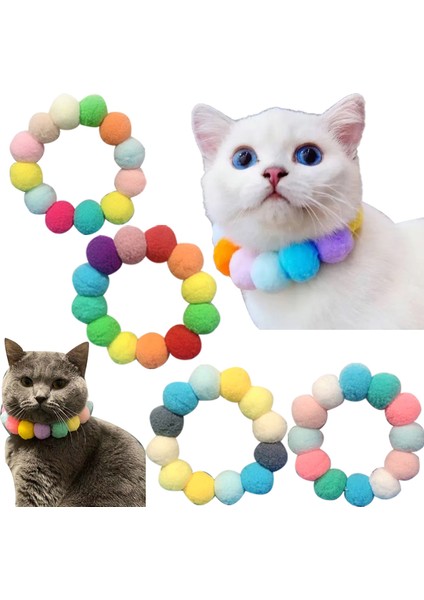 Gökkuşağı Renkleri Stili S Beden Evcil Hayvan Gökküşağı Renkli Tüylü Top Yaka Kedi ve Köpek Yaka Noel Kolye Evcil Hayvan Fotoğraf Süsleme Aksesuarları Teddy Yaka (Yurt Dışından) fiyatları