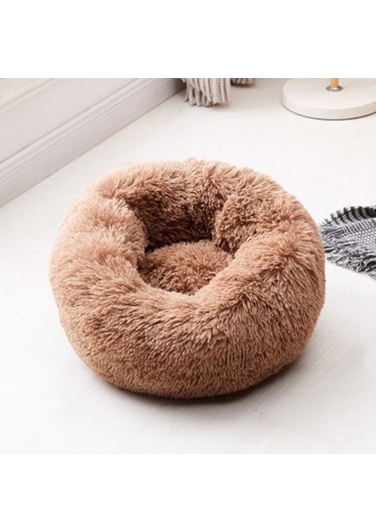 Kahve Tarzı Dç 50 cm Kedi Yatakları Yuvarlak Köpek Yatağı Kediler Için Sakinleştirici Yatak Köpek Anti-Anksiyete Evi Kedi Için Polar Gevşek Kedi Yatağı Yastık (Yurt Dışından)