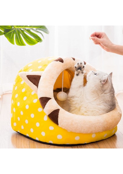 No.12 Tarzı S Beden Kedi Yatağı Iç Mekan Evcil Hayvan Çadırı Sıcak Yumuşak Yastık Yuvada Kışın Kullanılan Sevimli Ev (Yurt Dışından) fırsatları