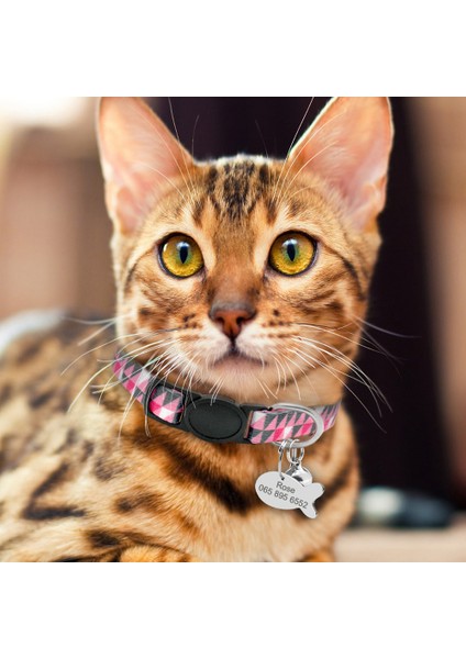 Pembe Tarzı 18 Ila 29 cm Hızlı Serbest Bırakma Zili ile Kedi Tasma Kişiselleştirilmiş Yavru Kedi Tasma Kırılabilir Kediler Güvenlik Kolyesi (Yurt Dışından)