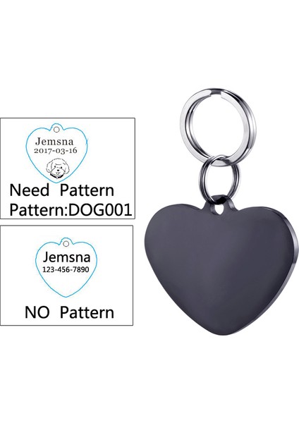 XIN025NA Siyah Stili M Nokta Yok Evcil Hayvan Kimlik Etiketi Isim Telefon Paslanmaz Çelik Kişiselleştirilmiş Kedi Mesaj Yavru Tasma Aksesuarı (Yurt Dışından)